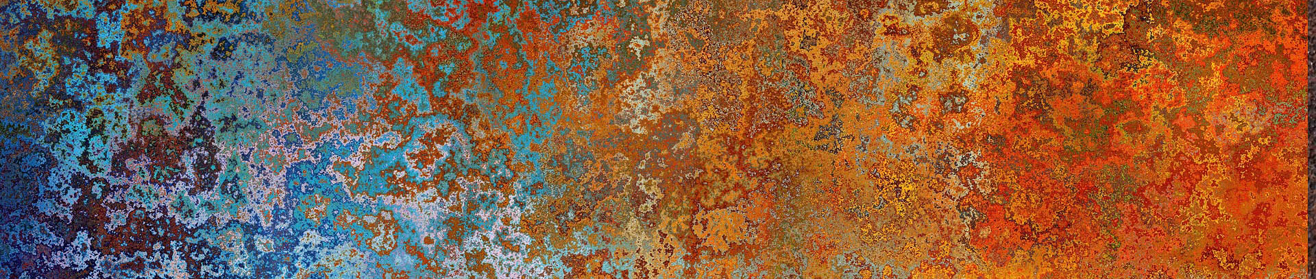 Blue to copper rust background